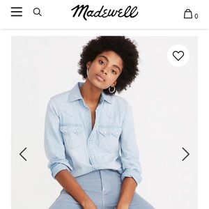 Madewell light blue western shirt